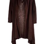 Jones New York  Open Cardigan Brown 3/4 sleeve Linen Women's Size M Boho Drape Photo 0