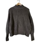 BKE Chunky Fuzzy Oversized Mock Neck Sweater Womens S Taupe Oversized Minimalist Photo 1