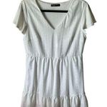 SheIn Eyelet Detail White Cap Sleeve Mini Dress casual Women's size medium Photo 0