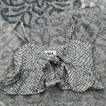 Stone Cold Fox  Tie Front Crop Top White/ Black XS Photo 2