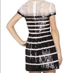 BCBGMAXAZRIA BCBG Tasi black and white striped sequin lace dress size 6 Photo 7