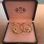 Juicy Couture Retro  Pam & Gela Good Hoop Earrings with White and Navy Heart Photo 1