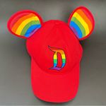 Disney Parks Pride Collection Disneyland Mickey Mouse Ears Red Baseball Cap Photo 2