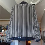 Chico's Chico’s Reversible Floral & Black and White Striped Bomber Jacket Sz 10 / 1 Photo 12