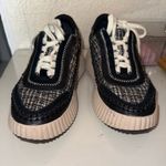 Dolce Vita Dolen Leather & Crocheted Platform Sneakers Tennis Shoes Sz 6.5 Black Photo 3