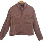 Jane and Delancey Lyocell Dusty Rose Double Chest Pockets Full Zip Bomber Jacket Photo 0