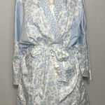 Liz Claiborne Vtg Nightgown Robe Sleep Shirt Pajama 2X/3X Blue Floral Cottage Photo 0