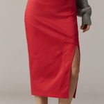 Anthropologie Maeve Red Bow Embroidered Midi Pencil Skirt Size M Photo 11