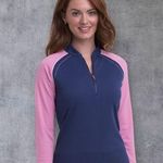 EP NEW YORK LONG SLEEVE MANDARIN COLLAR ZIP POLO SIZE S. Golf Blue Photo 0