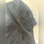 EXPRESS  Black Floral LaceExpress black embroidered off shoulder short sleeve top Photo 2