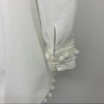 Derek Lam  10 Crosby White Off Shoulder Pom-Pom Boho Poplin Tunic Top [size 4] Photo 5