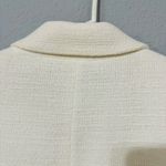 ZARA  Women Ecru Textured Button-Down Luxury Vest Wedding Lapel Collar Dress L Photo 9