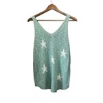 Wishlist  Knit Tank‎ Top Women's Sleeveless V-Neck Star Pattern Blue Casual Photo 4