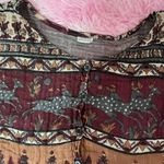 Vintage‎ Deer Print Maxi Dress, Boho Hippie Chic, Button Front Sun Dress Brown Size M Photo 2