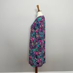 Cappagallo Dress Shift Stretchy Slinky Floral Tropical 3/4 Pink Blue Green Gold Size L Photo 8