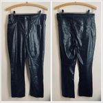 Gap  Faux Leather Pants Black Vintage Slim High Rise Straight size 10 Photo 2