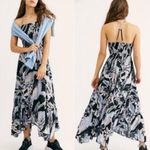 Free People Intimately Heat Wave Blue Floral Maxi Dress Spaghetti Strap Large Photo 1