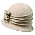 Scala Brand New  Women's Boiled Wool Cloche Hat with Flower Taupe Photo 0