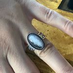 Natural White Buffalo Sterling Silver Cactus Ring Size 7 Photo 3