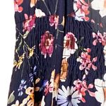 Parker π Floral Silk A-Line V Neck Dress π Scalloped Ruffles π Navy π XS Photo 6