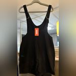 NEW Denim Overall Shortall Casual Loose Shorts Romper Pockets S Black Photo 3