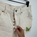 Levi's  501 High Rise Cut Off Jean Shorts Give Me Butterflies Cream Butterfly 32 Photo 3