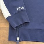 NWT Polo Ralph Lauren Womens Hoodie Pullover Blue White L Oversized 1/4 Side Zip Size L Photo 4