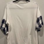 Ivanka Trump White Round Neck Plait Short Sleeve Blouse Photo 3