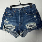 Levi's  501 Women's Distressed Denim Cutoff Shorts Blue Button Fly Raw Hem Photo 0
