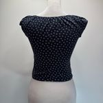 Brandy Melville  Navy Blue Dainty Floral Cropped Eden Top Photo 6