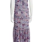 MISA Los Angeles Anthropologie MISA Nicola Floral Mesh Halter Midi Dress Blue Size XS NWT Photo 4