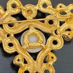 Vintage CRAFT Black Lucite Drop Faux Pearl Large Brooch Photo 9