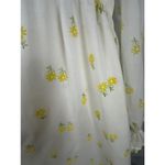Daisy Vintage Handmade White Floral Yellow Maxi Dress Short Sleeve Med Lace Trim Photo 3