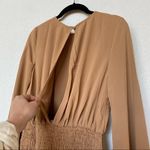 Winter Muse Jasmine Smocked Dress Tan Size Medium Photo 9