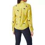 Hobbs London Limited Edition 40th Anniversary Alana Whippet dog Shirt blouse 8 Yellow Photo 3