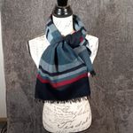 Vintage Merino Wool Western Germany Scrarf Multy Colors Winter Outdoors Blue Photo 3