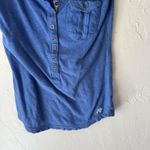 Aeropostale Tank Top Y2K Small Blue Henley Button Pocket Casual Summer Layer Photo 2