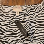 I. Madeline Zebra Black White Puff Sleeve Crop Top nwt L Size L Photo 1