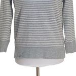 James Perse  Standard Striped Crewneck Sweatshirt Gray Size 2(M) Coastal Classic Photo 7