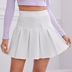 SheIn Pleated White Skirt Photo 1