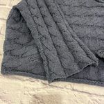 POL  blue Gray grey Cable Knit Sweater heavy soft oversized crop boxy S Photo 2