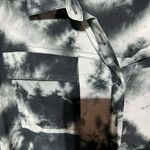 a.n.a  (PXL) TIED DYED BLACK/WHITE‎ LONG SLEEVE BUTTON DOWN BLOUSE PRE-OWNED Photo 3