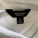 Vera Wang Simply  Blouse Top Womens XL White Roll Tab Button Up Tie Front Shirt Photo 6