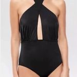 Beach Betty by Miracle Brands Black One Piece Swimsuit Halter Tie Top Size L Size L Photo 6