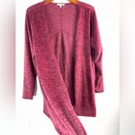 Ava James  1X Reverse Seam Berry Open Cardigan Sweater Photo 0