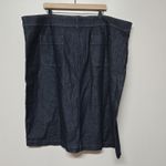 J.Crew Women's Denim Jean Skirt Size 24 Dark Wash Gold Button Pockets Midi NWT Photo 3