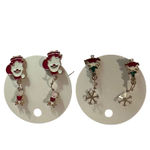 Christmas Earrings Santa Claus Reindeer Tree Snowflake Dangle Jewelry Set Gold Photo 2