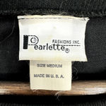 Vintage 80s Sweatshirt Womens Medium Black Sequin Mixed Media Retro Glam USA Photo 1