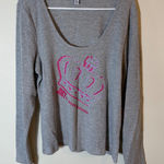 Juicy Couture NWT Size XXL Top Long Sleeve Grey Powder Heather Crown Photo 0
