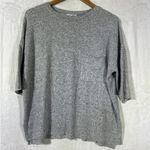 ZARA  Trafaluc Shirt Small Gray Chest Pocket Sweatshirt Raw Hem Oversized Photo 0